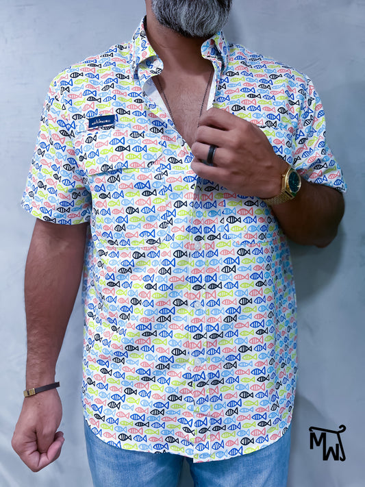 Camisa Performance " Green Fish " (Normal Fit)